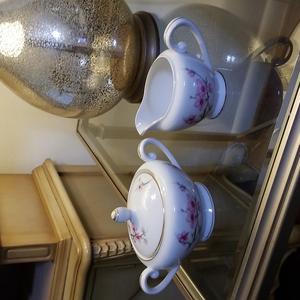 Vintage Cherry Blossom Creamer/Sugar